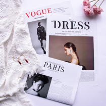 People Newspaper ins Fashion model posing shooting shadow background cloth decoration Magazine style retro poster Travel props