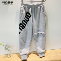 Boy pants cotton spring and autumn casual childrens sports pants in the big boy autumn thin boy trousers loose tide