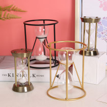 Nordic home decoration ornaments Industrial style modern living room Simple desktop creative Wrought iron hourglass timer gift