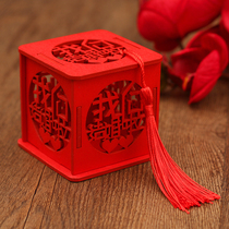 Sugar box Wedding candy box Creative Chinese style candy packaging Wooden box Chinese wedding candy gift box empty box