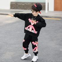 South Korean boys suit spring clothing online red cartoon foreign gas Two sets 2022 new handsome children Spring and autumn season Chaumen