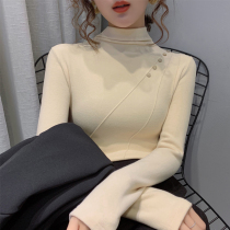 2020 autumn and winter Western style double-sided German velvet thickened velvet base shirt womens semi-high collar brushed European T-shirt