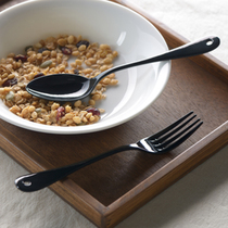 Spot Japanese original imported high Mulberry metal stainless steel enamel black dessert spoon butter knife fork