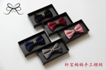 Black and red velvet mens childrens year-old British bow tie Groom best man performance chorus dress Korean version of the wedding tie