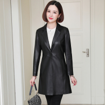 zqqz leather leather women long 2020 Autumn new fashion slim imported sheepskin coat 1950