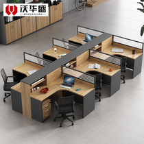 Brief Modern Screen Staff Desk Finance Booth 4 68 Peoples Office Employee Desk Chair Composition