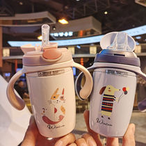 Winter and summer thermos childrens 316 duck mouth nozzle dual-use 316 thermos cup water cup pot drop-proof drinking cup Infants and young children