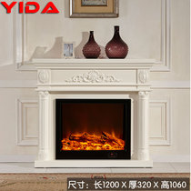 Solid wood European style fireplace 1 2 1 5 1 6 meters white decorative cabinet simulation fire heating electric mantelpiece TV cabinet