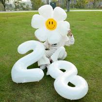 Birthday white digital age balloon party decoration scene girl 3240 inches photo props baby children