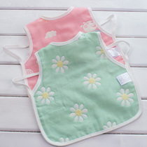 Newborn vest-style saliva bib Baby cotton children waterproof baby eating bib Lace-up rice pocket thickened