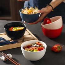 ins rice bowl ceramic bowl home salad bowl matte porridge bowl chopsticks eating bowl Nordic style IKEA Rice Bowl day