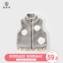 Circle sugar Childrens clothing Girls vest Childrens lamb wool vest spring and Autumn new baby waistband baby foreign style horse clip