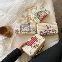 Cute girl leather box small bag female 2020 new Korean student female shoulder bag Joker shoulder bag box bag