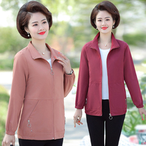 Mother Chun Autumn Dress New Coat Middle-aged Lady Foreign Air Windsuit Short middle aged woman Jacket Cardiovert Blouse
