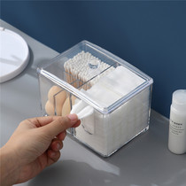 Cosmetic cotton storage box cotton swab lipstick beauty egg finishing box on desktop mini transparent plastic with lid