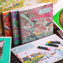 Galle oil painting stick painting special book A4 loose leaf iron ring blank paper 8k anti-fouling lead paper square white card thick color crayon paper pigment stick paper beginner macaron color professional book