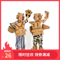 Childrens wearable armor warrior cardboard armor robot set diy carton toy paper leather hand assembled