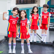 School uniform suit for primary school students Summer childrens class suit Basketball suit Kindergarten garden suit Summer shipping action 61 performance suit