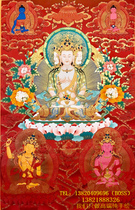 Nepal Tibetan Buddhism boutique Luosang Taxi Cinnabar 24k golden pure hand-painted thangka hanging painting big day