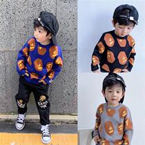 BAPE new day series Chauded male and female child baby blouses ape head full print-knit cardiovert sweater