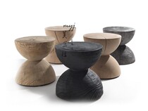Nordic solid wood piers display personality creative round stools wooden piles ornaments art furniture designer decorative low stools