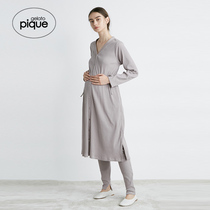 gelato pique21 fall winter new womens nightdress solid color drawstring maternity cotton home wear PWCO215313