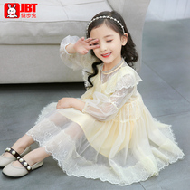 Girls Princess Dress Spring Dress 2021 New Korean version of foreign style long sleeve net gauze little girl childrens skirt