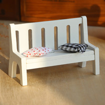 Cute little furniture white park chair creative ornament decoration double small chair beach chair photo props