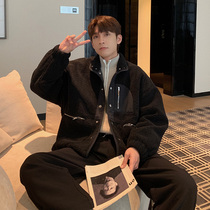 Hualun jacket jacket mens winter Korean version trend ins high street lamb cardigan top baseball uniform