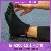 INJINJI fitness sports socks in short tube conventional thick COOLMAX basketball men and women five finger socks