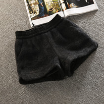 Shorts women 2021 autumn and winter wear thick black wide legs loose high waist new Joker A casual boots pants