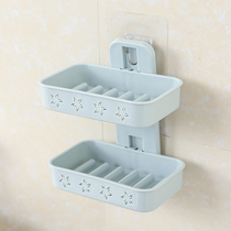 Toilet storage box large with lid upper and lower bathroom soap box soap multi-layer laundry creative double drain rack