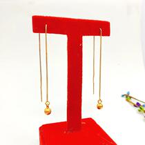 Zhou Dafu Huanwan Meal Line Womens Long Explicit Face Slim 18K Gold Transit Pearl Earbum Gold Earrings Never Fall