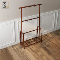 Quick solid wood floor-to-ceiling coat rack new Chinese hanger bedroom living room porch simple Mahogany Craft hanger