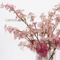 Lancol Modern Brief Simulation Flower Living Room Genguan Putting Flowers Pink Purple Cherry Blossom Embroidered Ball Fruit Table Fake Flowers