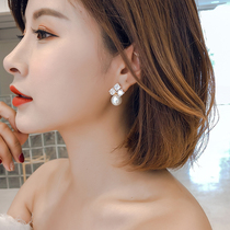 Cold wind pearl ear clip without ear hole female advanced earrings Korean temperament simple retro French Super Fairy earrings