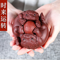Ziyu purple sand tea pet decoration boutique can be raised when luck turns Pixiu handmade tea play sculpture tea tray