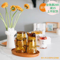 Spain DOIY official authorized cute cat glass tableware coffee tea cup juice stacking set of animals