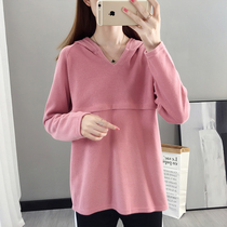 Lactation clothes Spring and autumn Fashion out of hot mother style Breastfeeding Clothing postpartum Long sleeves Foreign wear Lactation Clothing Autumn Winter Plus Suede