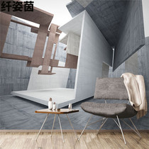 3D Stereo Extension Space Wallpaper Industrial Wind Restaurant KTV Clothing Live Background Creative Geometric Graphic Fresco