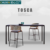 Outdoor table and table rattan choreographer Chair Patio Bar Restaurant Open Air Dining Chair Outdoor Terrace High Foot Chair Combo Three Pieces