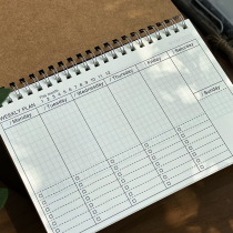  Week plan this simple kraft paper notebook Student efficiency manual PP coil plan this schedule plan this