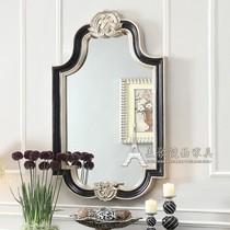 Eurostyle Style Bedroom Bathroom Makeup Mirror Full Body Mirror Soft-fit Home Sculpture Floral Guan Decorative Mirror Wall Decoration Hung Mirror