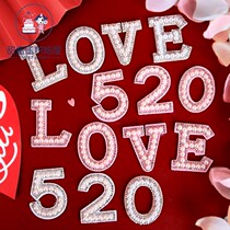 Seven-day Valentines Day Baking Cake Decoration LOVE 520 Cake Plug-in Couple Table White Dessert Table Decoration Dress