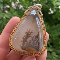 Yang Yujia Yunnan Natural Huanglongyu Yangyan River Water Grass Flower 925 Silver Inlay Brand Pendant Certificate