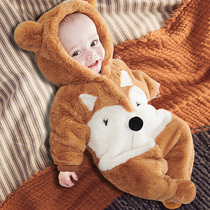 Newborn baby one-piece autumn and winter spring and autumn newborn hug clothes men and women baby winter clothes go out spring suit