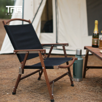 TNR South American teak solid wood folding chair portable outdoor camping field Kermit chair camping picnic backrest