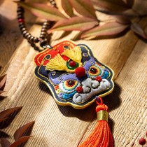 Embroidery Handmade self-embroidery Peace charm diy material bag purse fabric art beginner self-embroidery gift boyfriend embroidery necklace gift