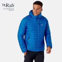RAB ruipo mens down jacket PERTEX fabric hooded ultra light outdoor sports 467g QDB-12