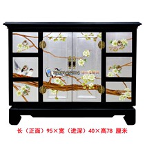  Yangzhou lacquerware manufacturers neoclassical lacquer art home decoration stickers silver painted two-door six-drawer entrance decoration cabinet customization